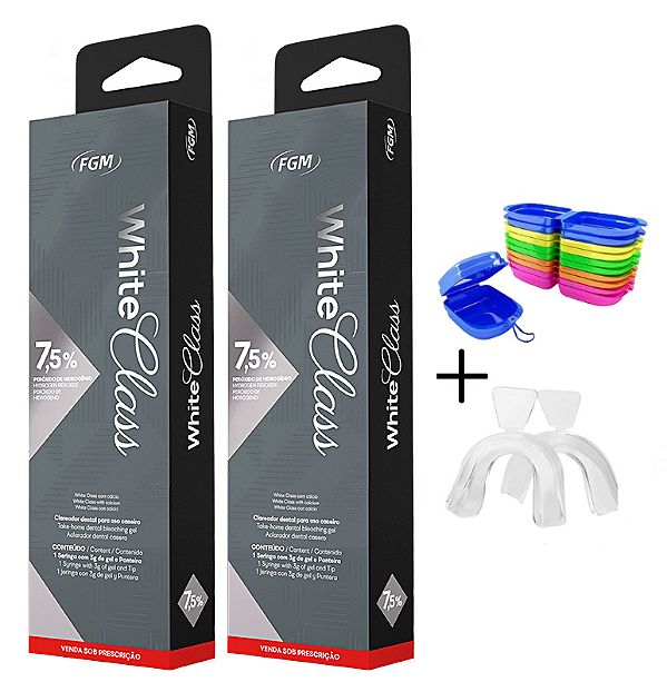 2 Seringas White Class 7,5% + 1 Par De Moldeira