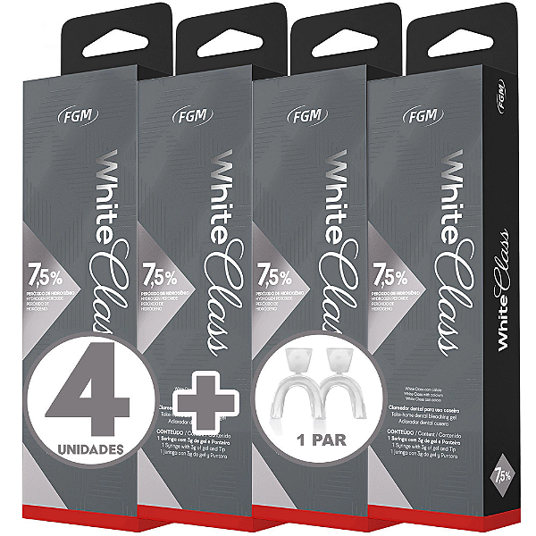 Clareador White Class 7,5% 4 Un + 1 Par De Moldeira