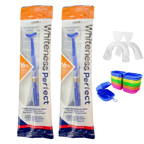 Gel Clareador Dental Whiteness Perfect 16% - 2 Un + Moldeira