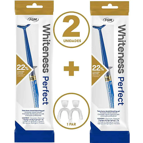 Clareador Whiteness Perfect 22% - 2 Un + 1 Par de Moldeira