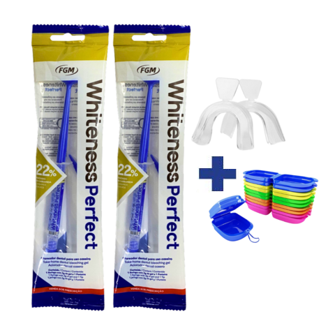 Kit Clareador Whiteness Perfect 22% - 2 Un + 1 Par de Moldeira