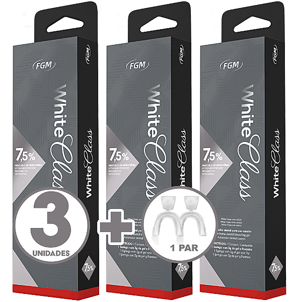 Clareador White Class 7,5% 3 Un + 1 Par De Moldeira
