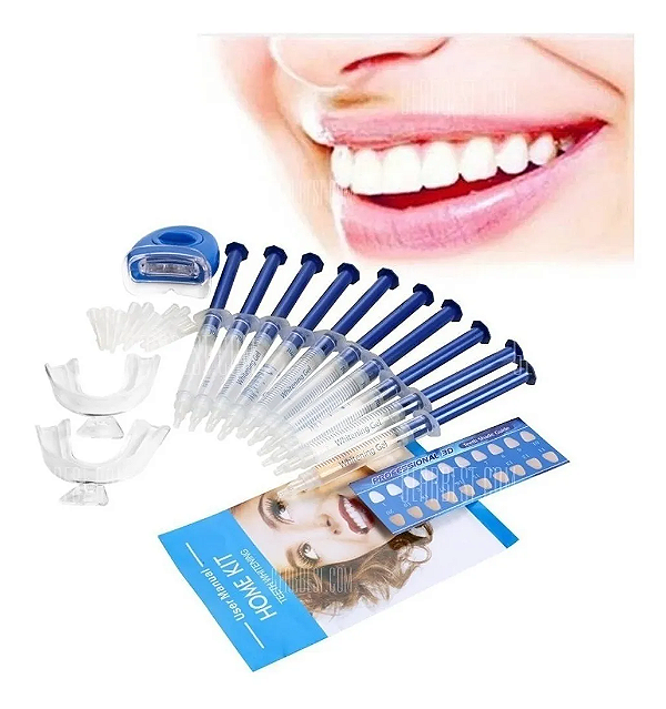 Clareador 44% Whitening + Moldeira + luz led