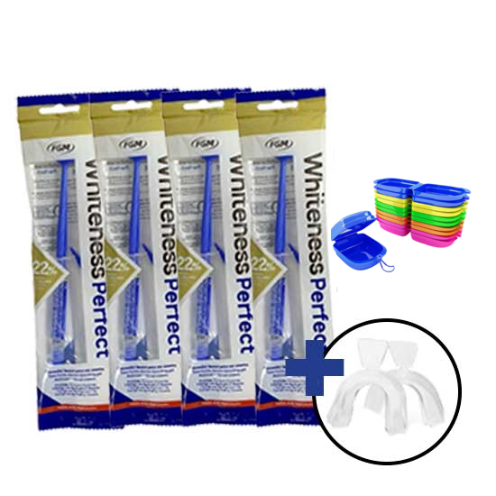 4 Whiteness Perfect 22% + 1 Par de Moldeira