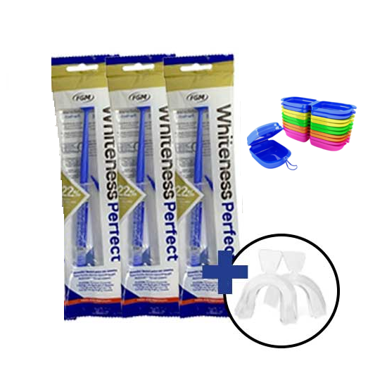 Whiteness Perfect 22% - 3 Un + 1 Par de Moldeira