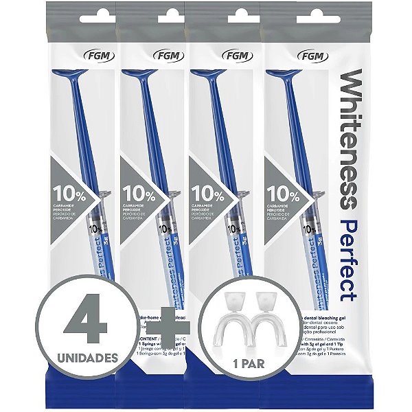 4 Whiteness Perfect 10% + 1 Par de Moldeira