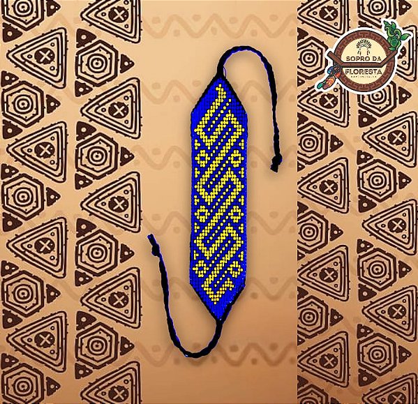 Pulseira de Miçangas Xamânica Com Grafismo