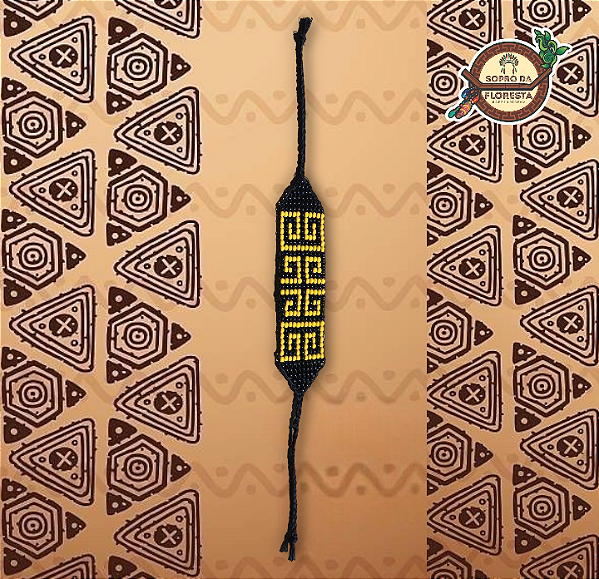 Pulseira de Miçangas Xamânica - Série Grafismo