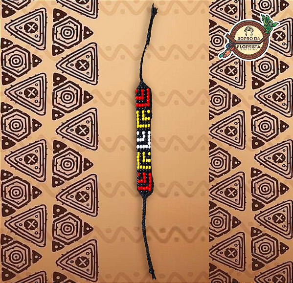 Pulseira de Miçangas Xamânica - Série Grafismo