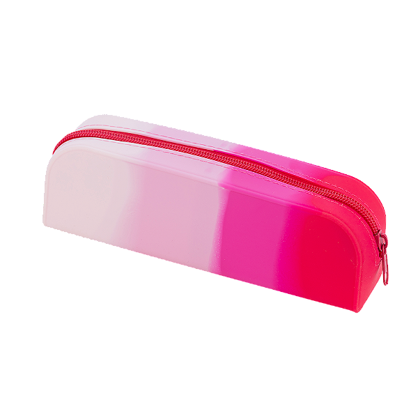 ESTOJO - SILICONE - 1 ZIPER - DEGRADE ROSA