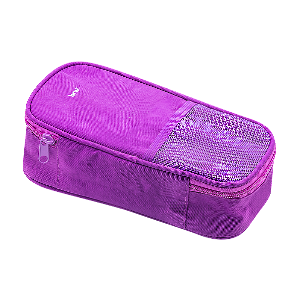 ESTOJO 50 PENS - NYLON - 1 ZIPER E TELA - ROXO