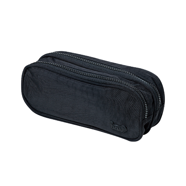 ESTOJO - NYLON - 2 ZIPERS - PRETO