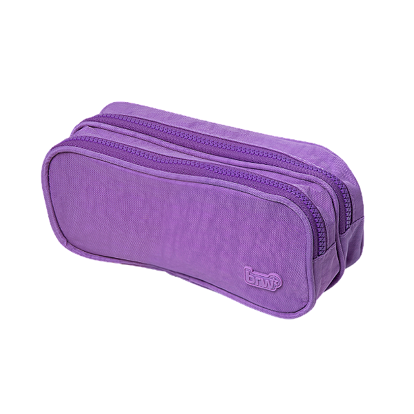 ESTOJO - NYLON - 2 ZIPERS - LILAS