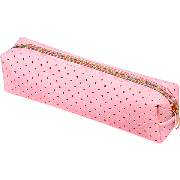 ESTOJO PERFURADO - 1 ZIPER - ROSA PASTEL