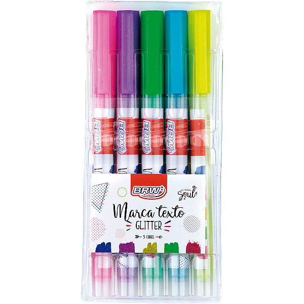 MARCA-TEXTO GLITTER - BLISTER C/ 5UN