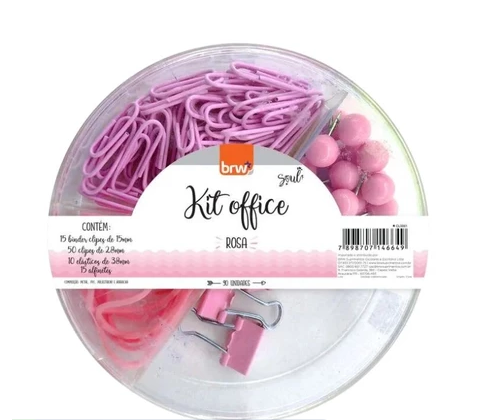 KIT OFFICE PRENDEDORES REDONDO - ROSA