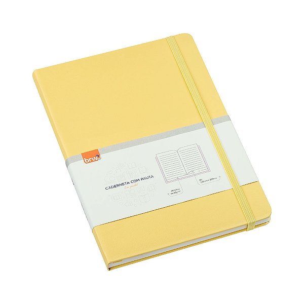CADERNETA - AMARELO PASTEL  PAUTADO