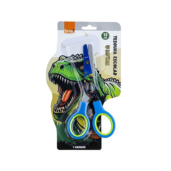TESOURA ESCOLAR DE AÇO 13CM - RAPTOR- BLISTER C/ 1UN