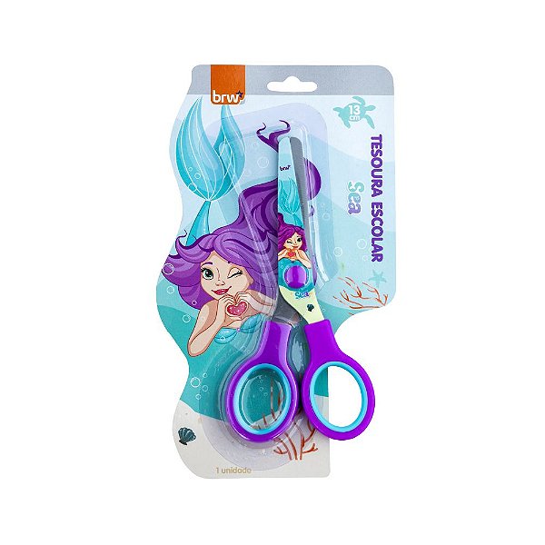 TESOURA ESCOLAR DE AÇO 13CM - SEA - BLISTER C/ 1UN