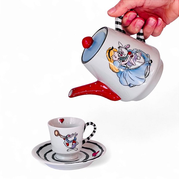 Conjunto Café no País das Maravilhas – Bule e Xícara