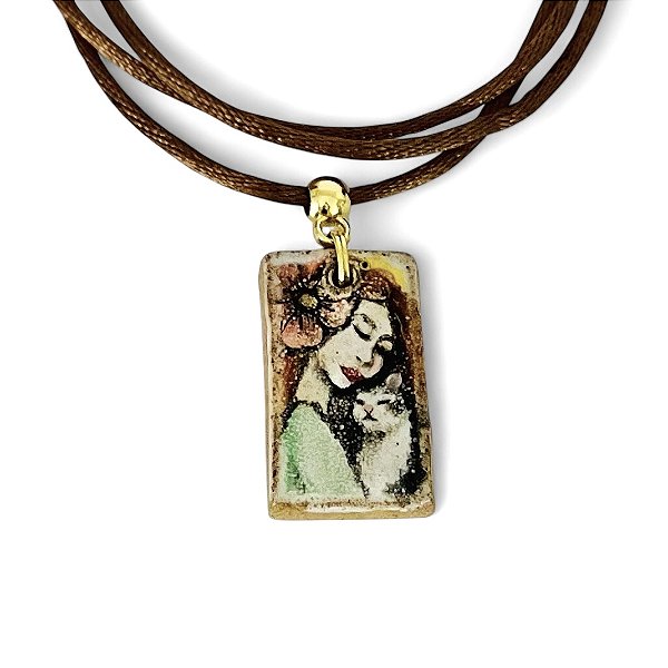 Pingente A Moça e o Gatinho