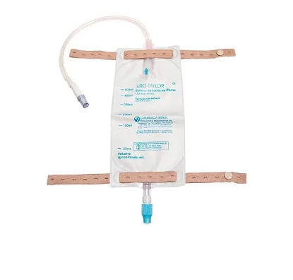 Bolsa coletora de Urina de Perna 500ml (Sistema Fechado) COM extensão - Uro Taylor