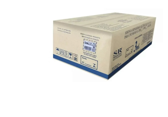 Seringa 3ml sem Agulha (Bico Lock) Cx c/ 500 Unidades - SR
