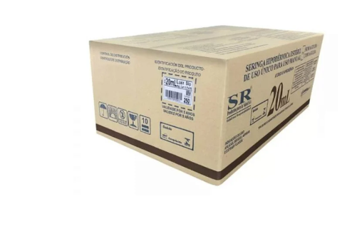 Seringa 20ml sem Agulha (Bico Lock) Cx c/ 250 Unidades - SR