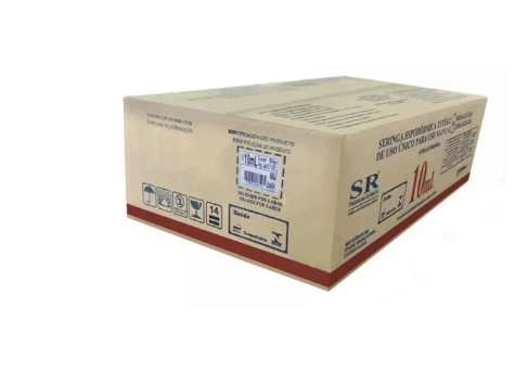 Seringa 10ml com Agulha 25 x 7 (Bico Slip) Cx c/ 250 Unidades - SR