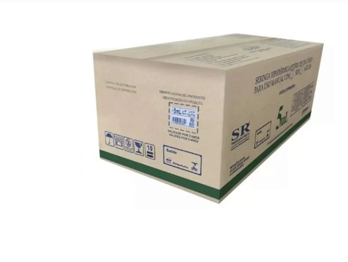 Seringa 5ml sem Agulha (Bico Slip) Cx c/ 500 Unidades - SR
