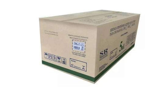 Seringa 5ml com Agulha 25 x 7 (Bico Slip) Cx c/ 500 Unidades - SR