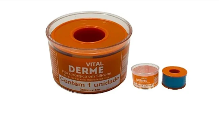 Fita Cirúrgica em Silicone Hipoalergênica Rolo 2,5cm x 5m Para Cicatriz e Queloide - Vital Derme