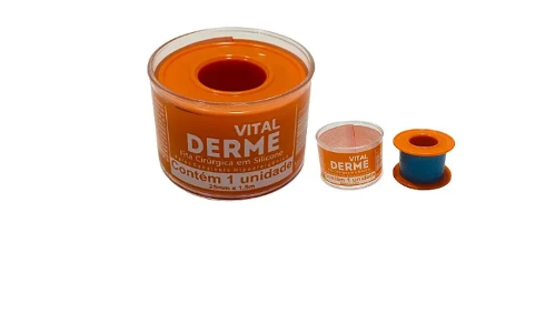 Fita Cirúrgica em Silicone Hipoalergênica Rolo 2,5cm x 1,5m Para Cicatriz e Queloide - Vital Derme
