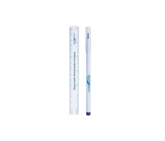 Caneta Cirúrgica P/ Demarcação de Pele (Ponta Padrão) Com Régua - Health Qualy