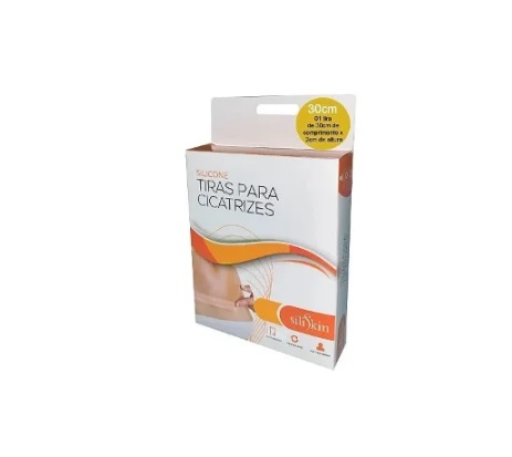 Fita 30cm x 2cm de Silicone P/ Cicatriz e Queloide C/ 1 Unidade - Siliskin