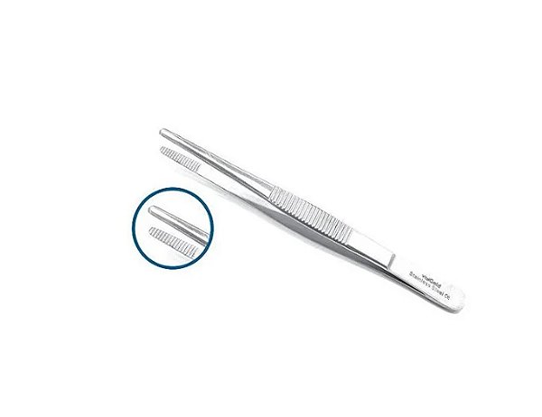 Pinça 30cm Anatômica Dissecção de Aço Inoxidável - Vital Gold
