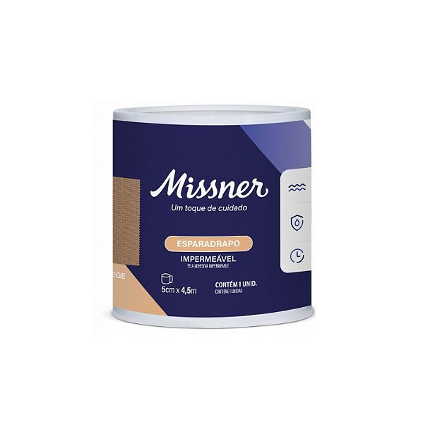 Esparadrapo 5cm X 4,5m Impermeável Bege Borda serrilhada - Missner