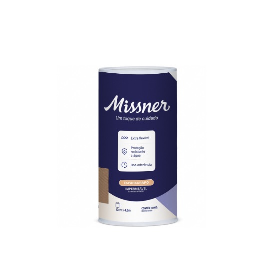 Esparadrapo 10cm X 4,5m Impermeável Bege Borda serrilhada - Missner