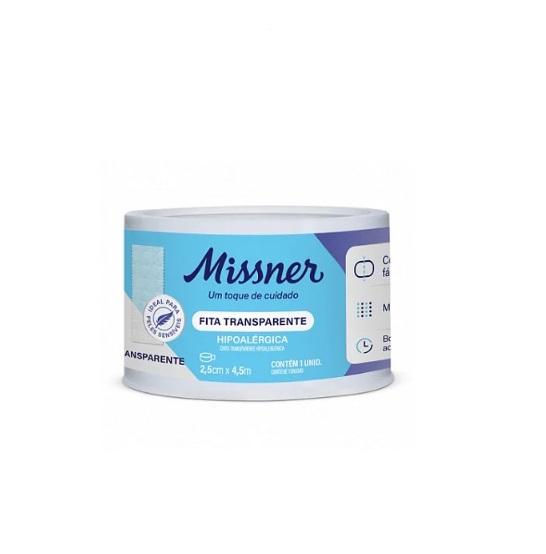Fita Transpore Transparente 2,5mm x 4,5m - Missner