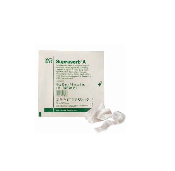 Curativo de Alginato de Cálcio 5cm x 5cm em Placa Suprasorb A - Lohmann & Rauscher