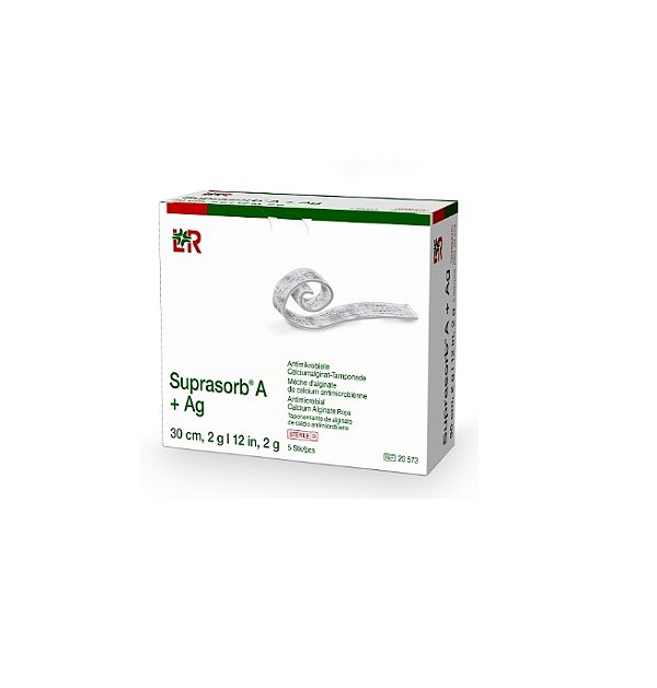 Curativo de Alginato de Cálcio e Prata 2cm x 45cm Suprasorb A + AG - Lohmann & Rauscher