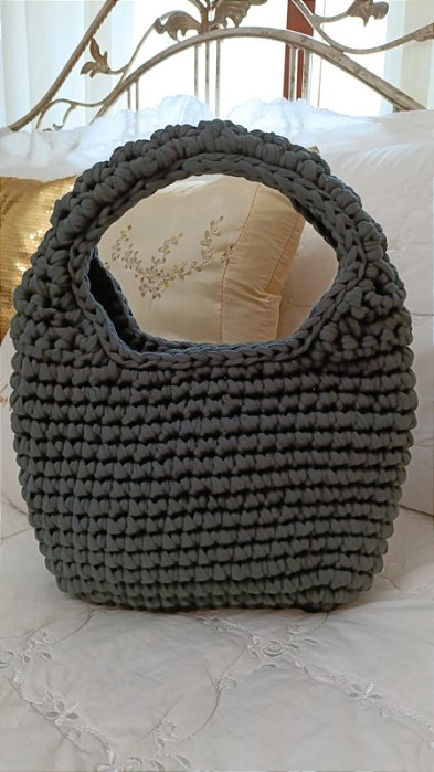 Bolsa de crochê Cinza