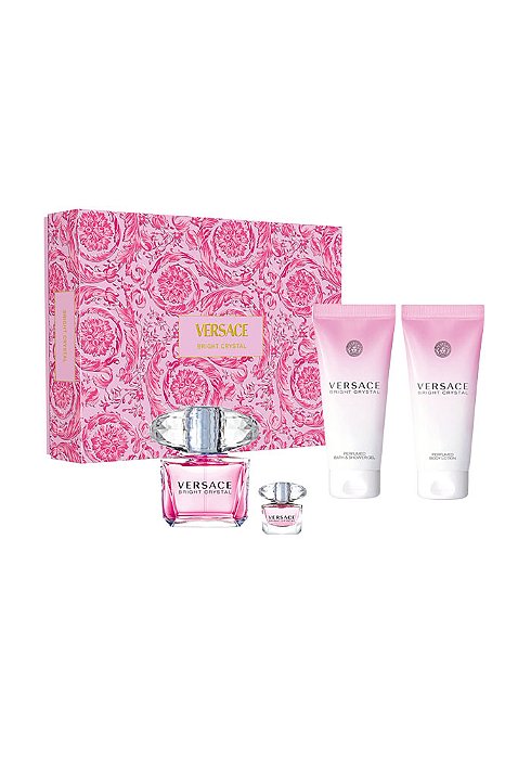 Kit Bright Crystal Versace Eau de Toilette Feminino Perfume 50ml + Perfume 5ml + Gel de Banho 50ml + Loção Corporal 50ml