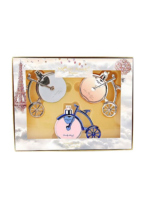 Kit Mont'Anne Parfums Feminino I Love Montanne Parfuns Luxe + I Love Montanne Glamour + Lovely Heart Luxe 25ml