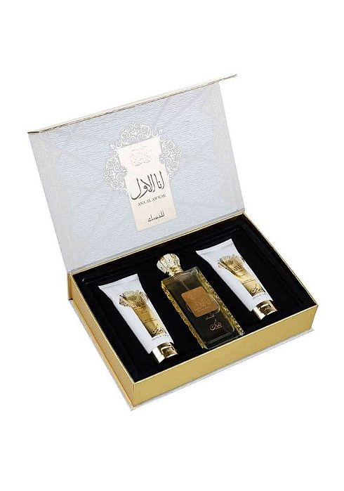 Kit Ana Al Awwal Nusuk Riiffs Eau de Parfum Feminino Perfume 100ml + Gel de Banho 100ml + Loção 100ml