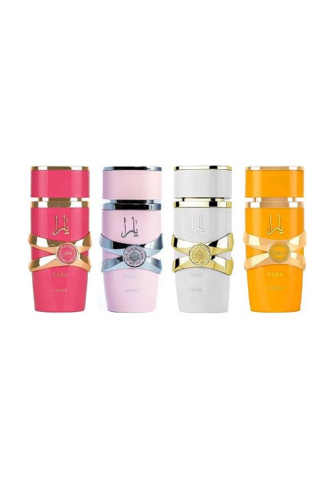 Kit My Yara Collection Lattafa Eau de Parfum Feminino Yara 25ml + Yara Moi 25ml + Yara Tous 25ml + Yara Candy 25ml