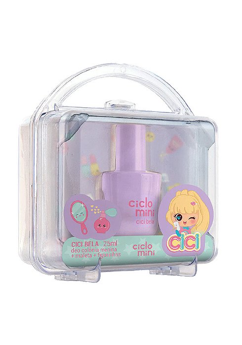 Kit Maleta Bela Ciclo Mini Cici Meninas Deo Colônia 25ml + Maleta + Figurinhas