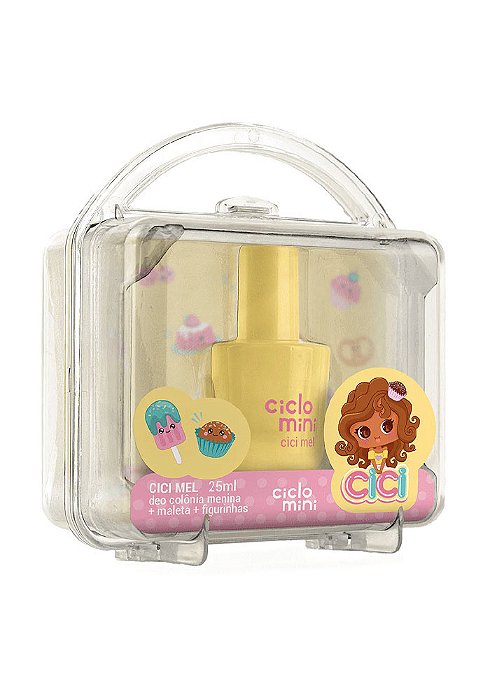 Kit Maleta Mel Ciclo Mini Cici Meninas Deo Colônia 25ml + Maleta + Figurinhas