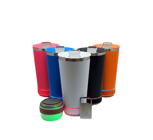COPO TÉRMICO C/CAIXA DE SOM 490 ml