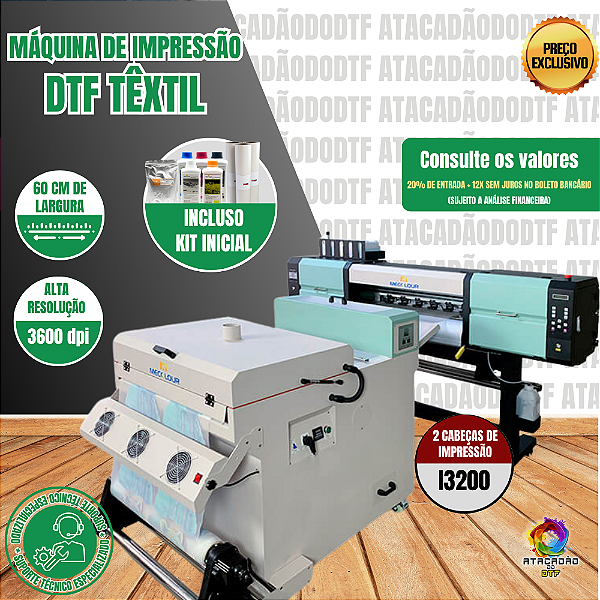 MÁQUINA DTF TÊXTIL MECOLOUR 60CM 2 CABEÇAS